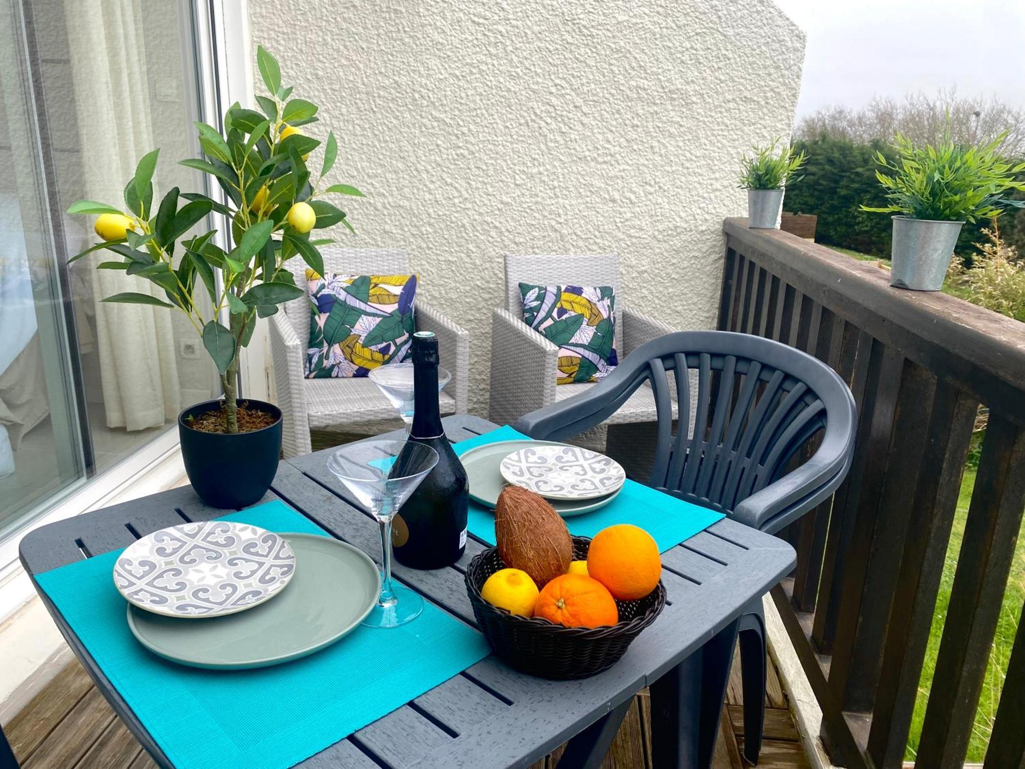 Studio Blue Horizon Vue Mer Guidel-Plage Exterior photo