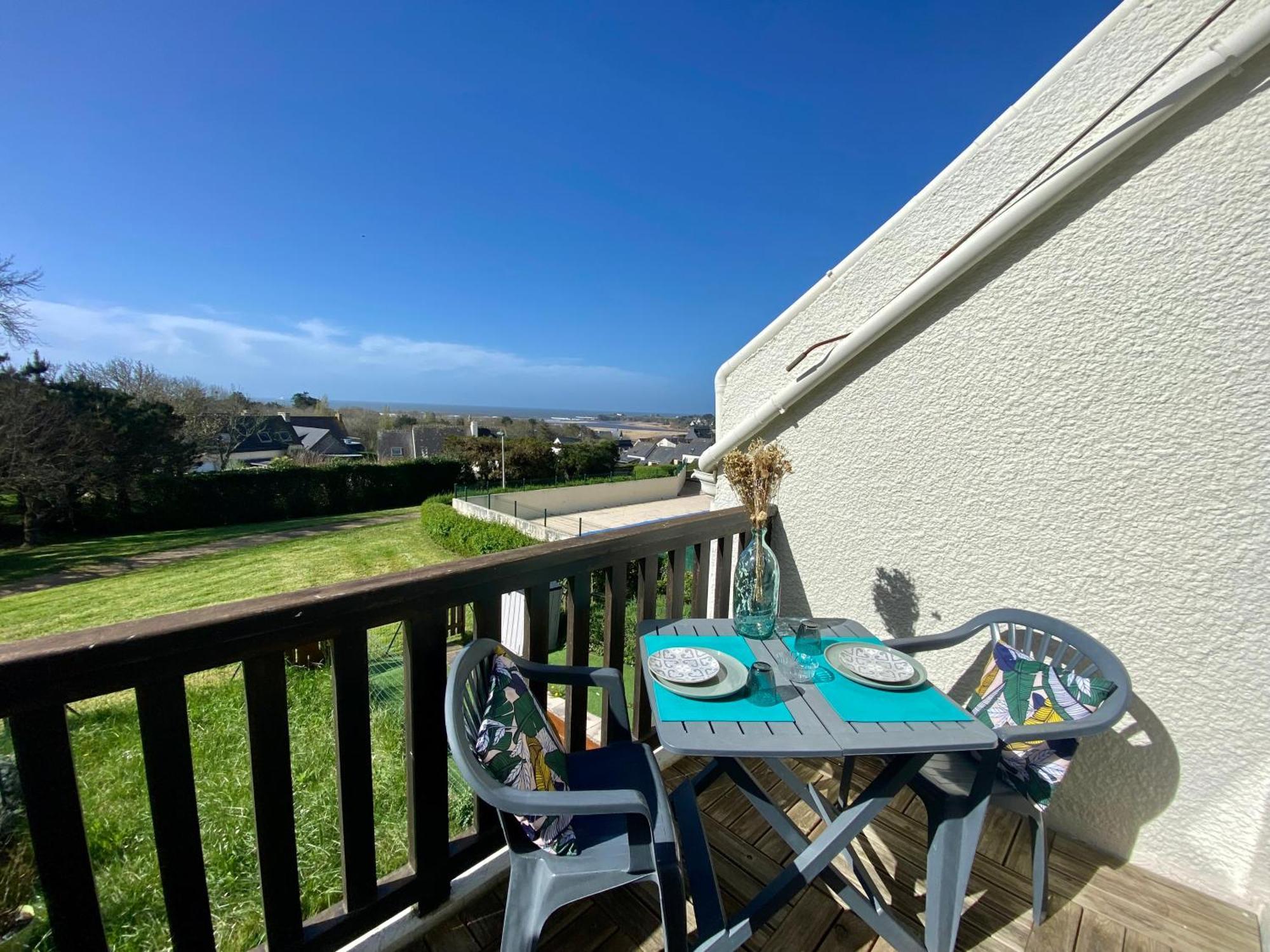 Studio Blue Horizon Vue Mer Guidel-Plage Exterior photo